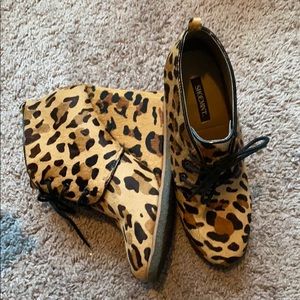 Shoemint Leaopard Wedge Booties